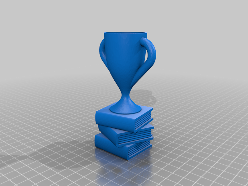 Trophy on Stack of Books