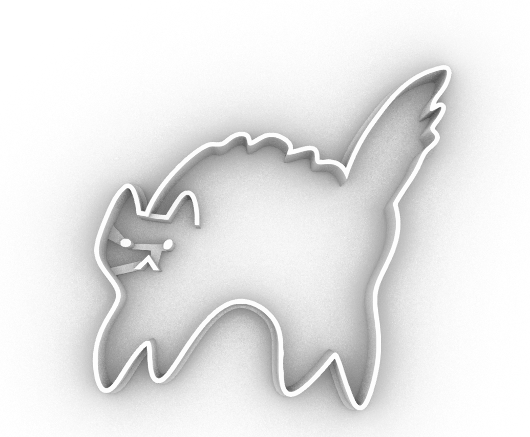 Scared cat cookie cutter