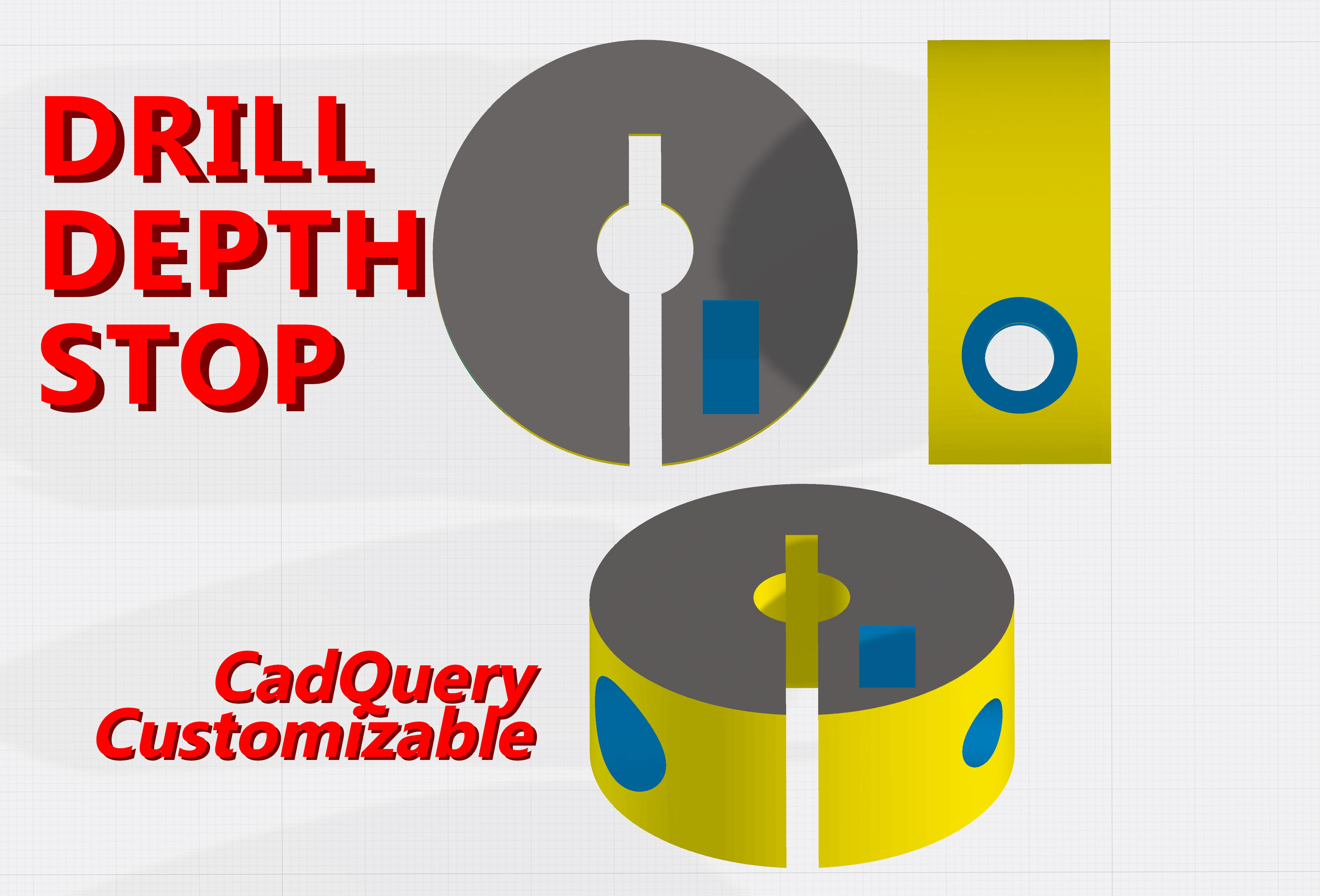 Drill Bit Depth Stop (Customizable Remix)