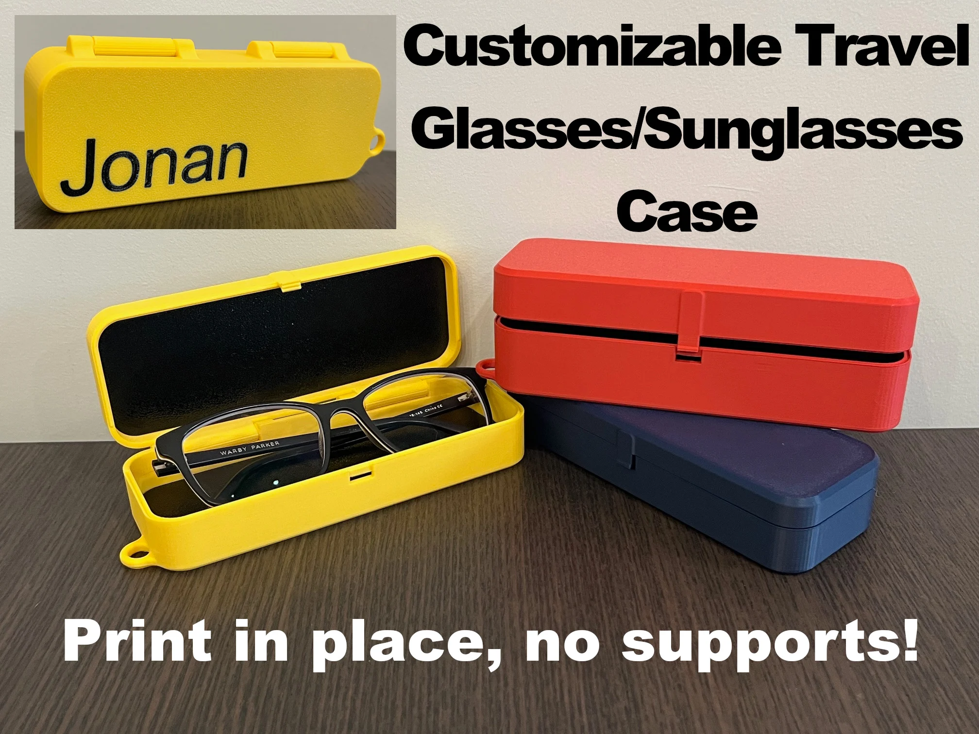 Print in Place Travel Sunglasses/Glasses Case