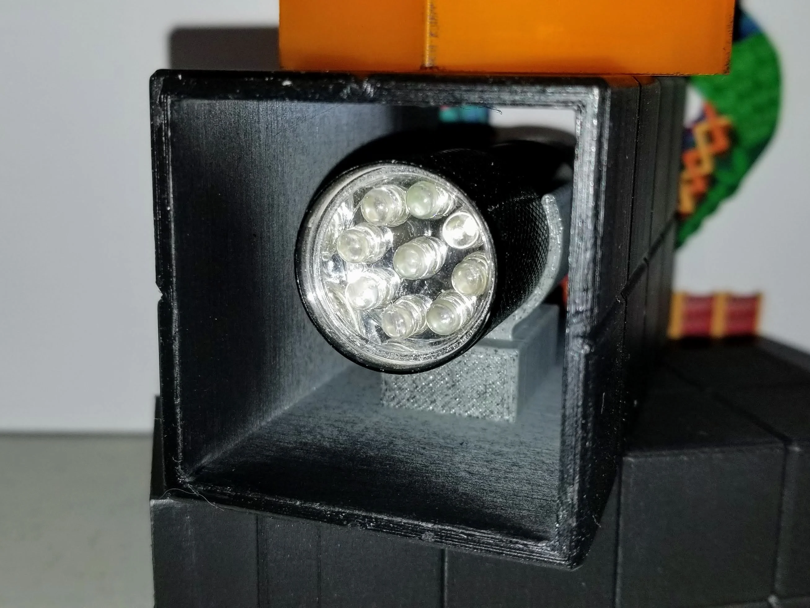 Minecraft torch shaft with integral 25mm flashlight mount