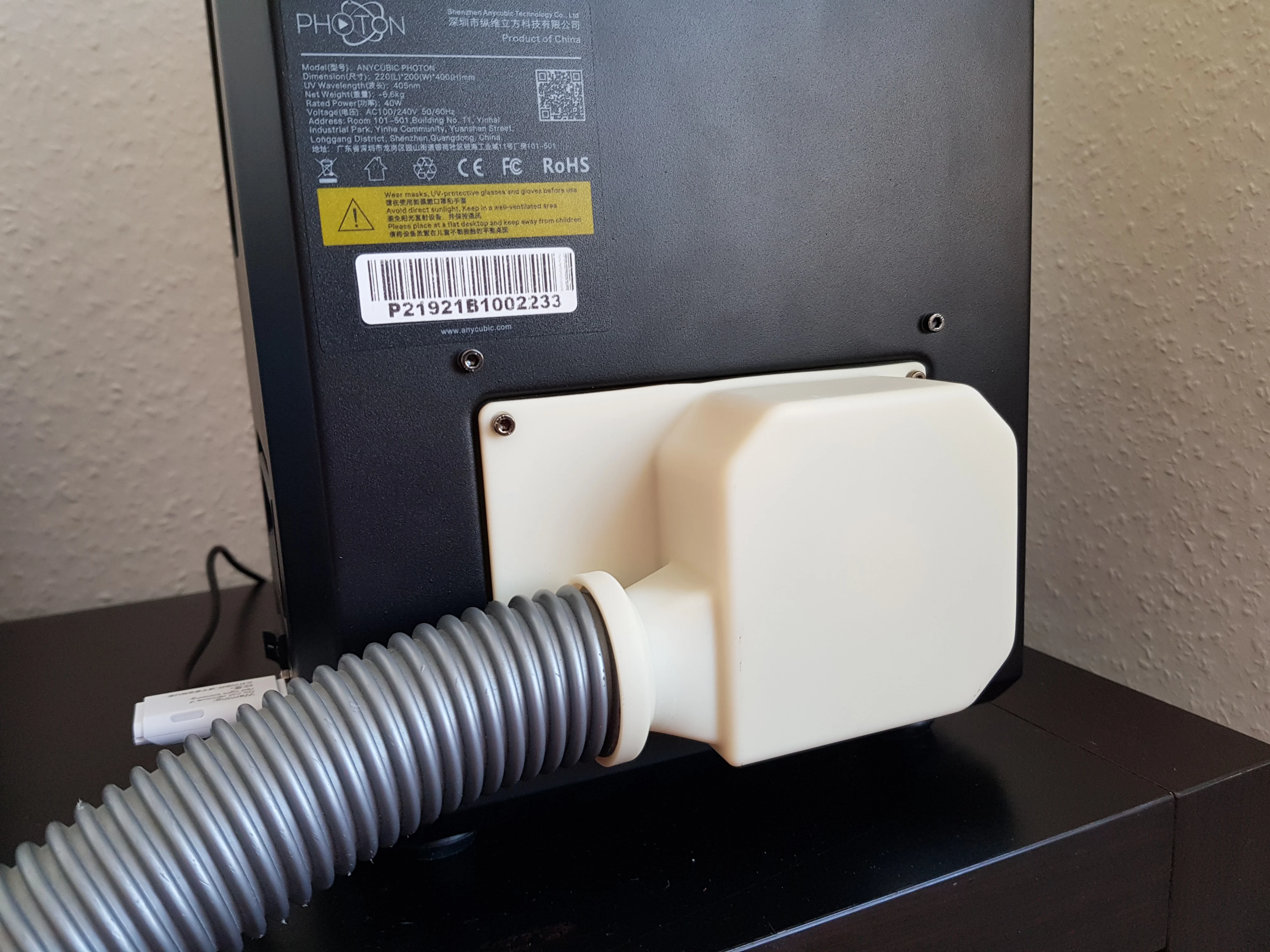 Anycubic Photon Fume Extractor / Exhaust