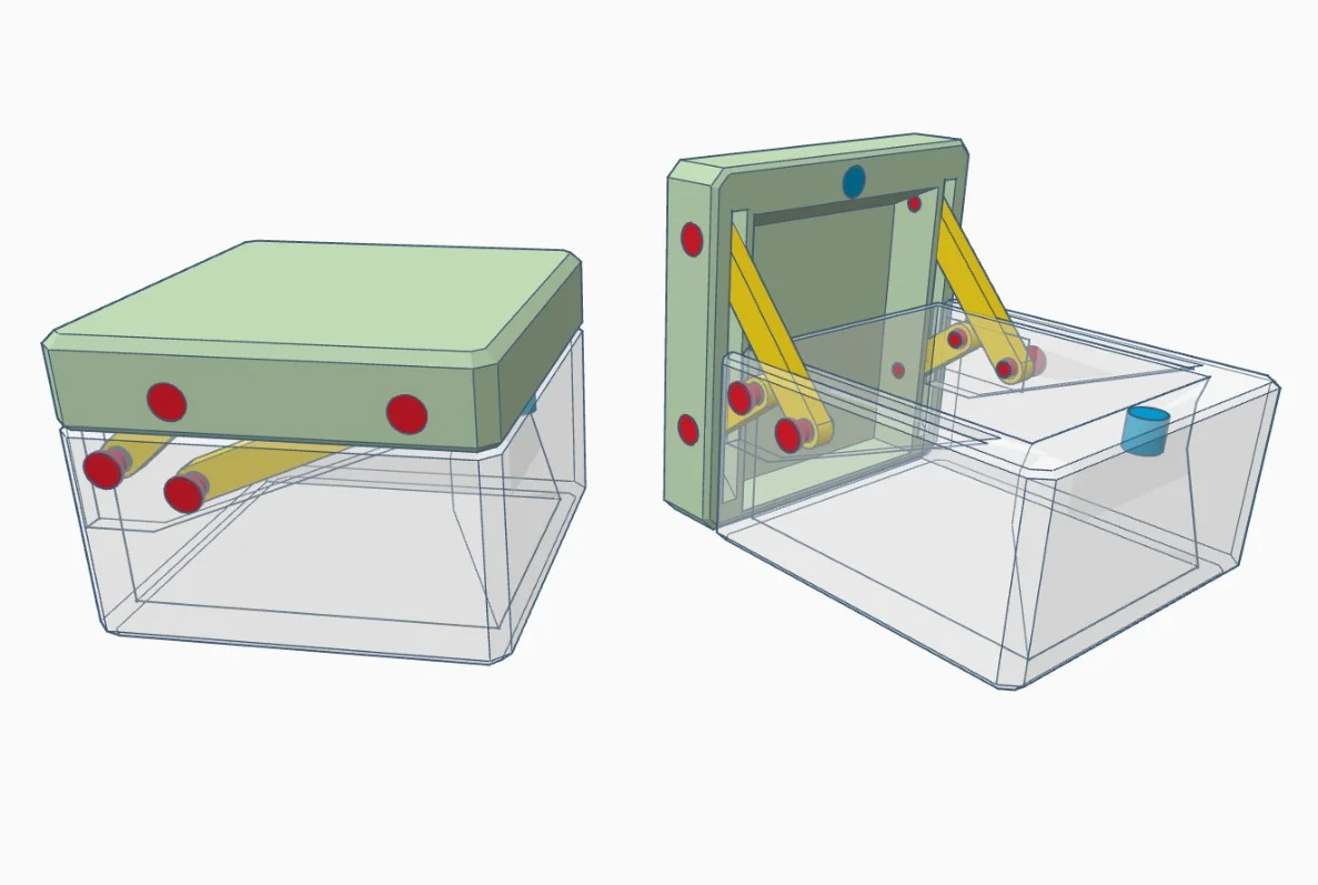 box with magnetic lock - no srews