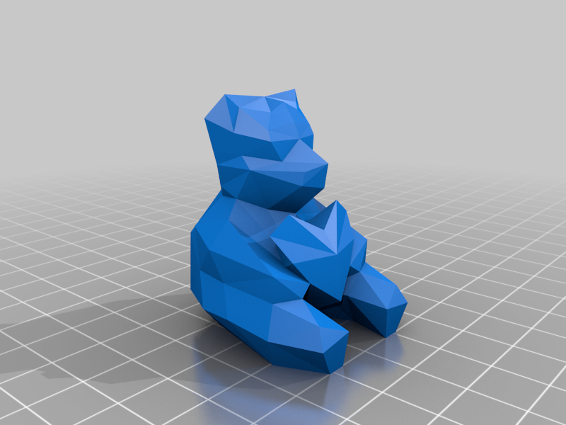 Geometric bear holding a heart