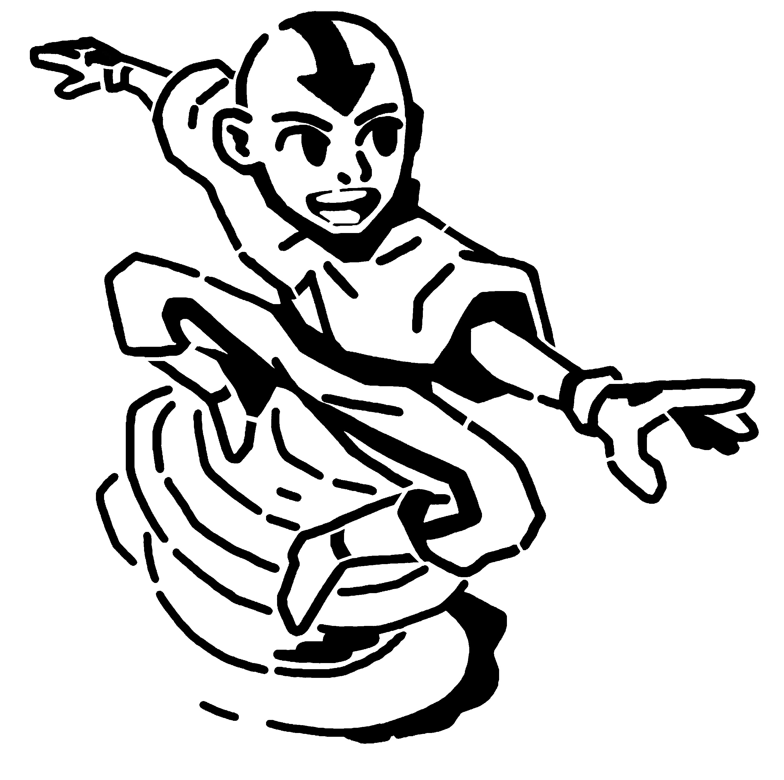 Avatar Aang stencil 4