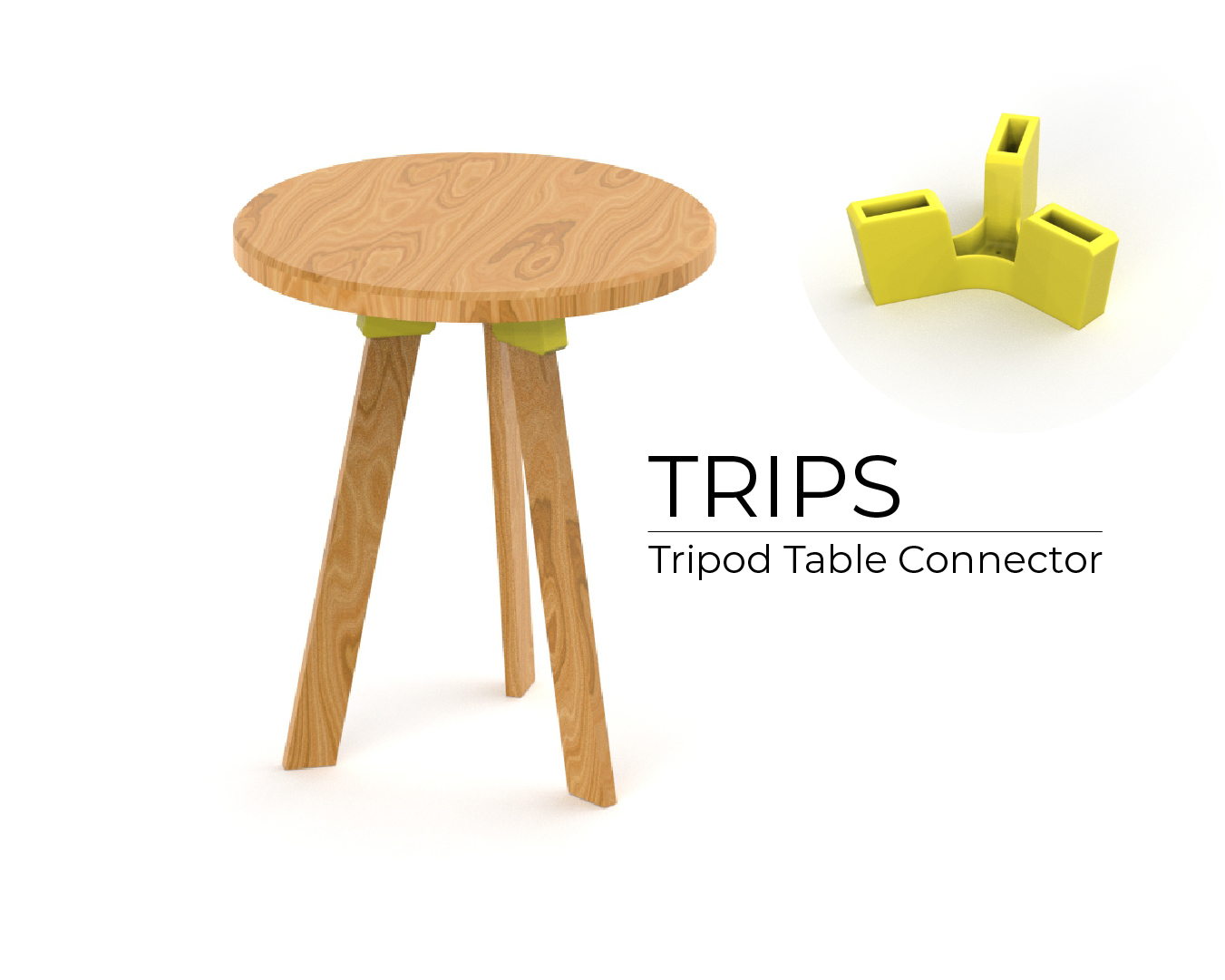 Tripod Table Connector – 3D Printed Joint