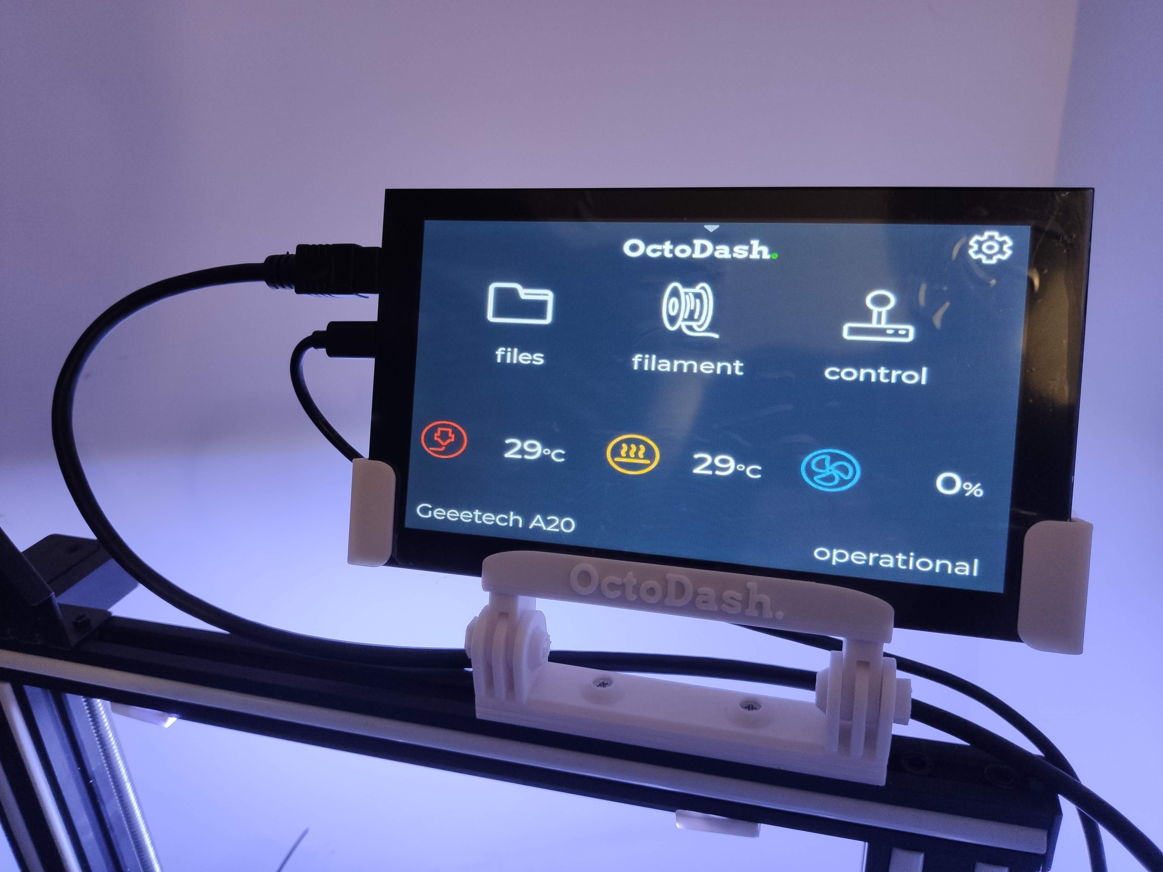 2020 7" chinese touchscreen mount for Octoprint-TFT/TouchUI/Repetier Server - fits Prusa Bear, Creality, Geeetech, Adimlab