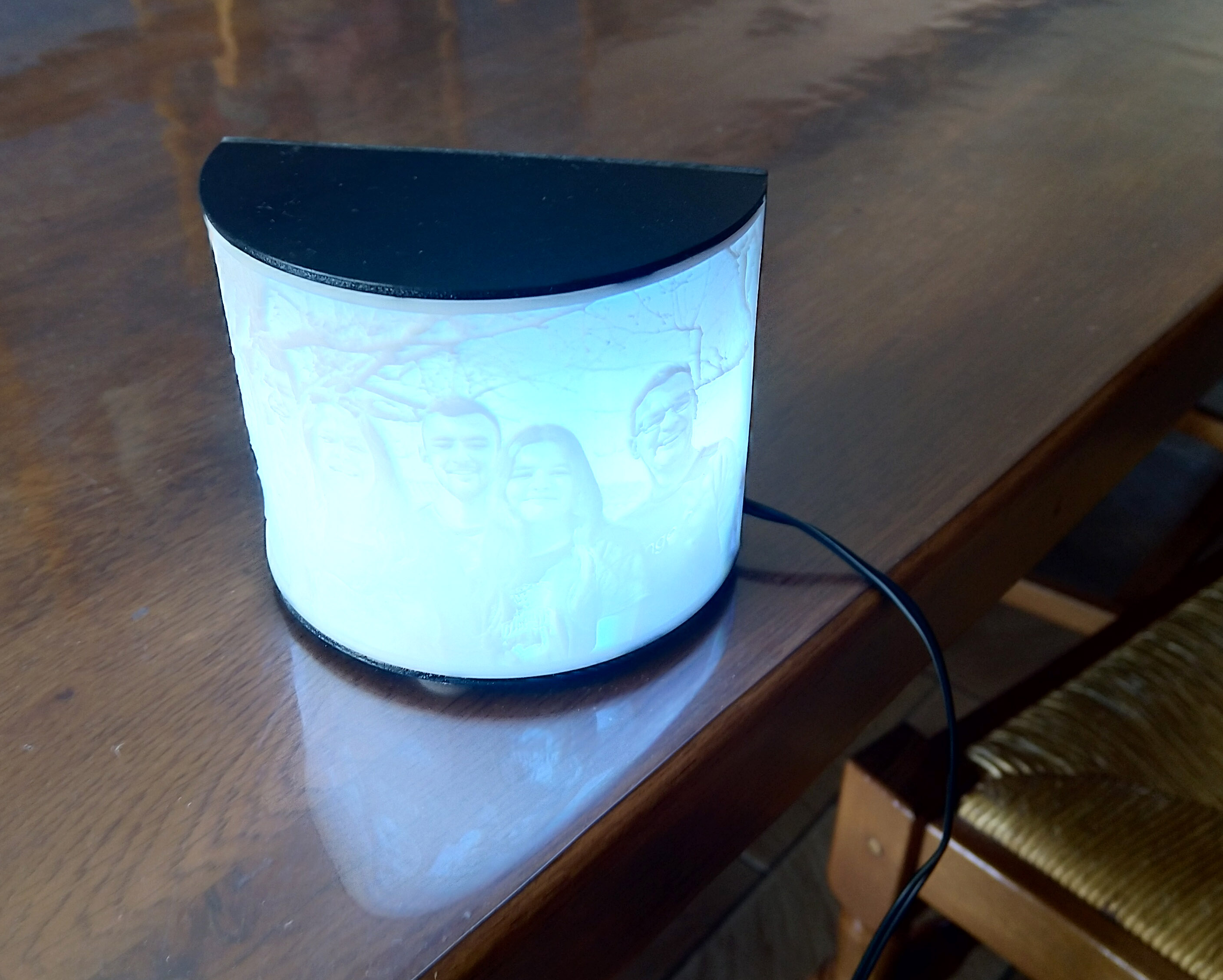lampe litophane demi cercle