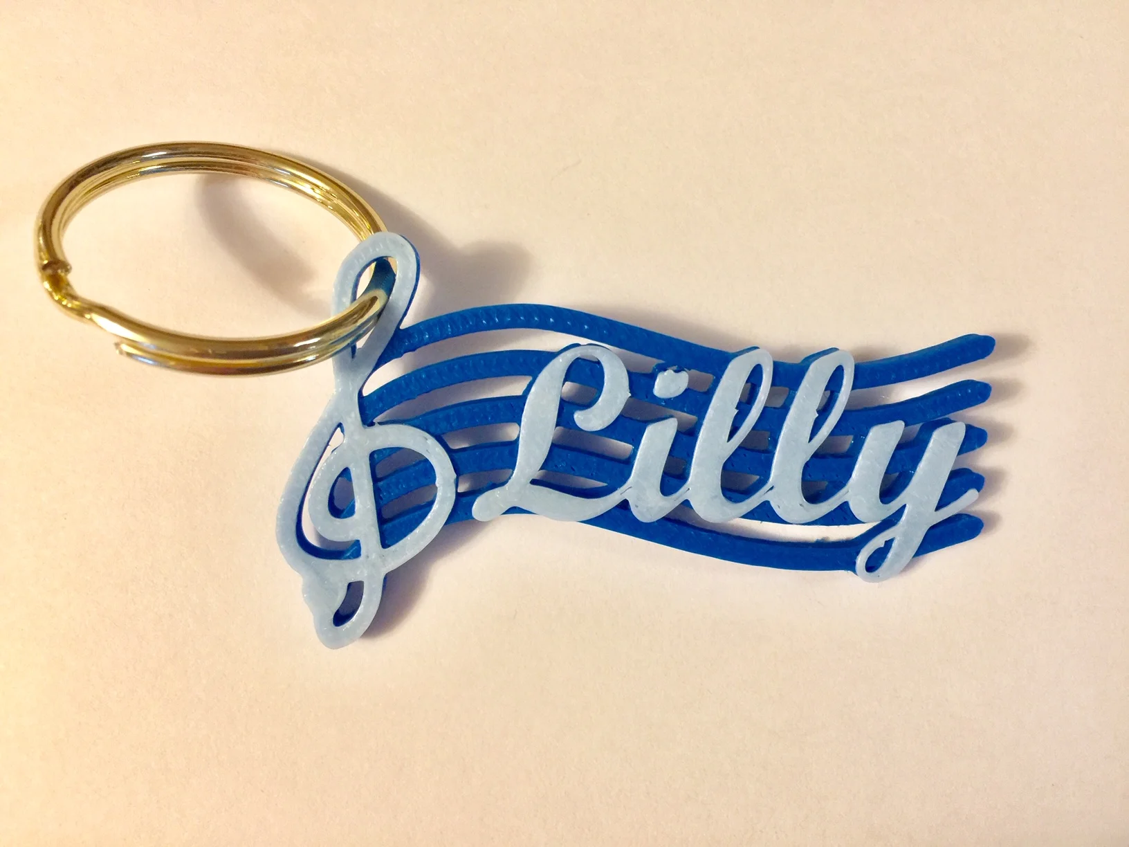 Treble Clef Music Key Ring Chain