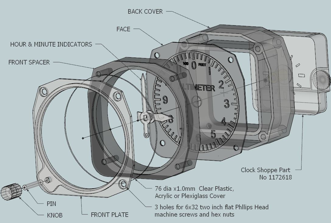 WWII Style Altimeter Desk Clock