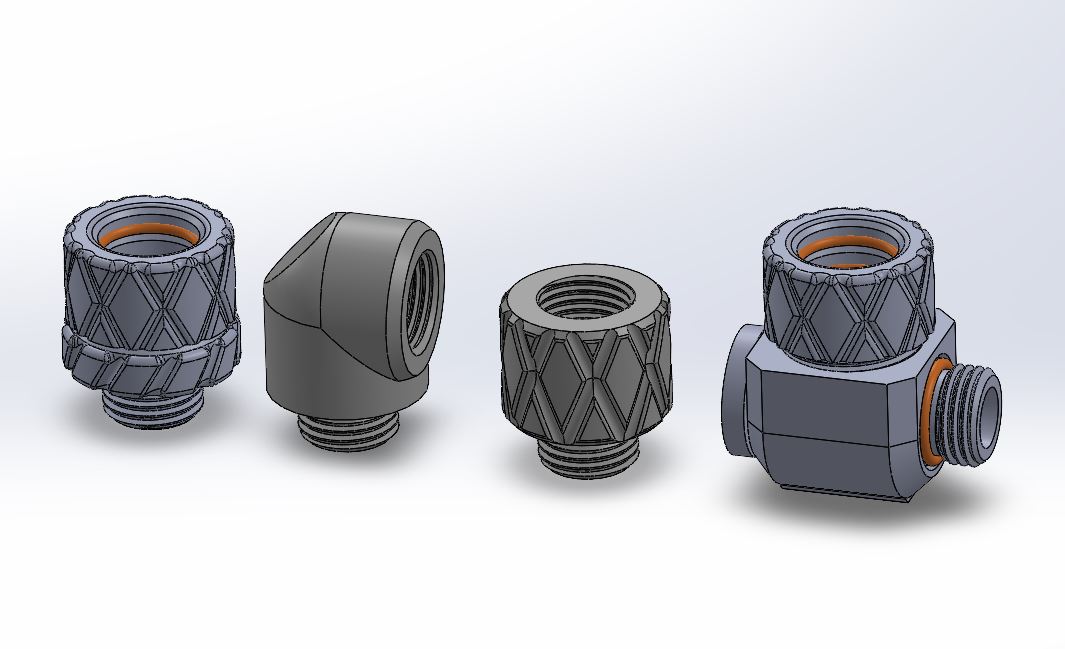 Ø13mm PETG Tube Union and various fittings