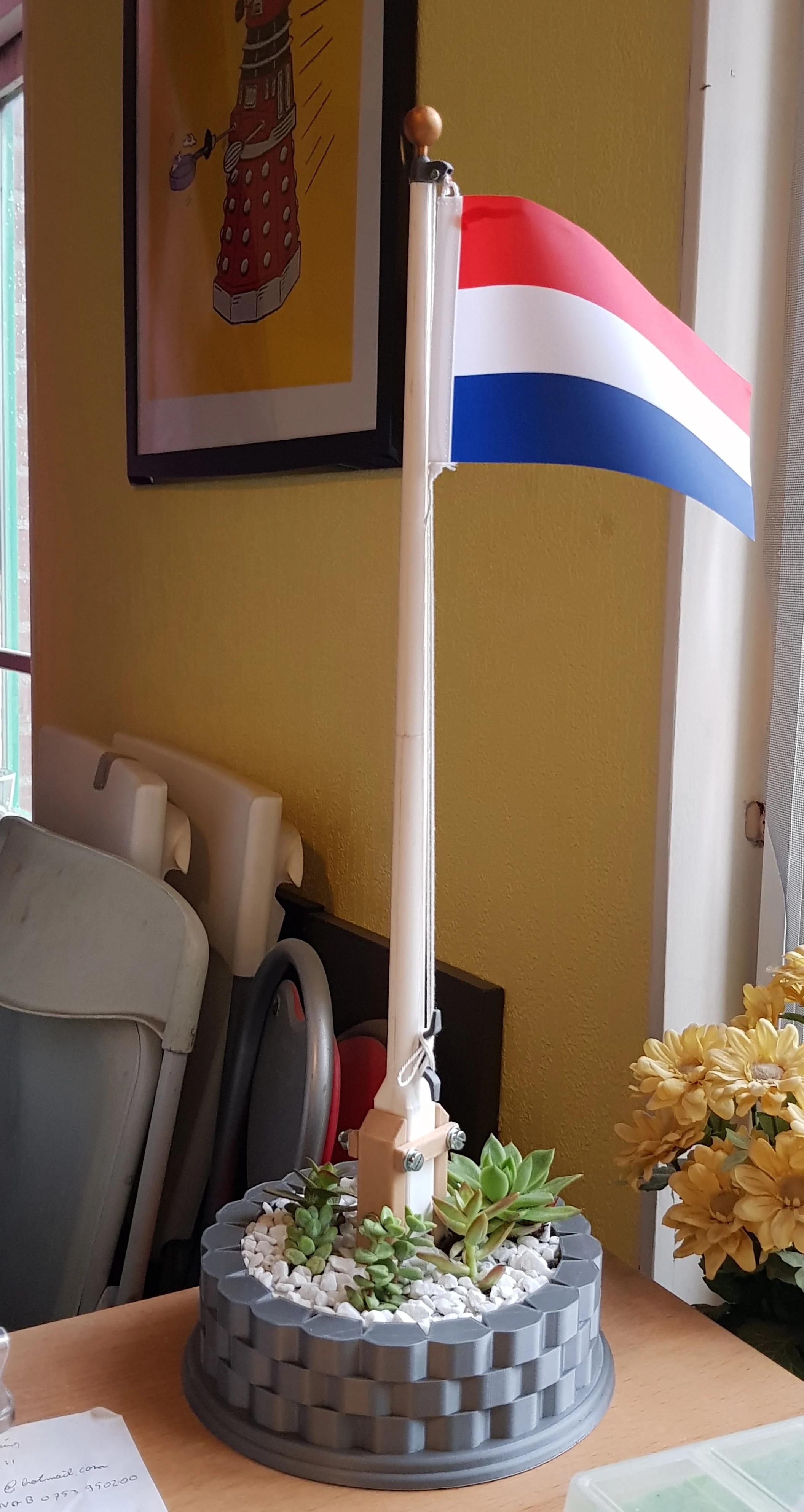 Classic Flagpole and planter