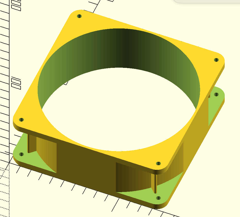 Parametric PC fan spacer v2 with optional air guide grille