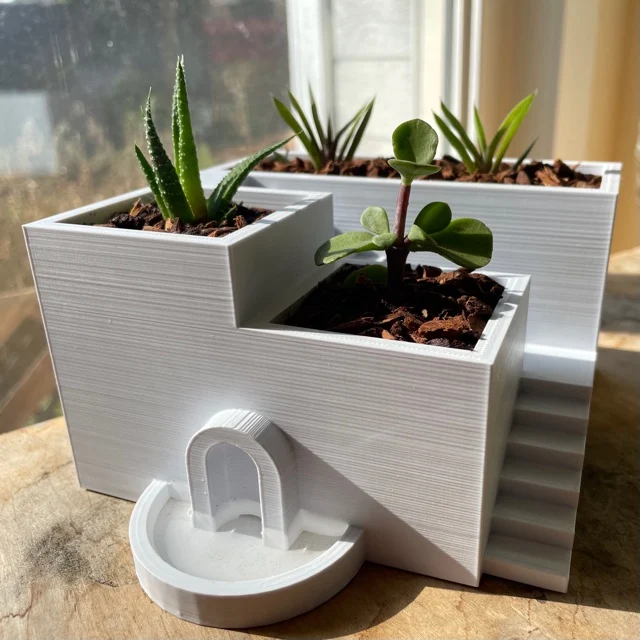 Santorini Succulent Planter (w/ drains that fill pool!)
