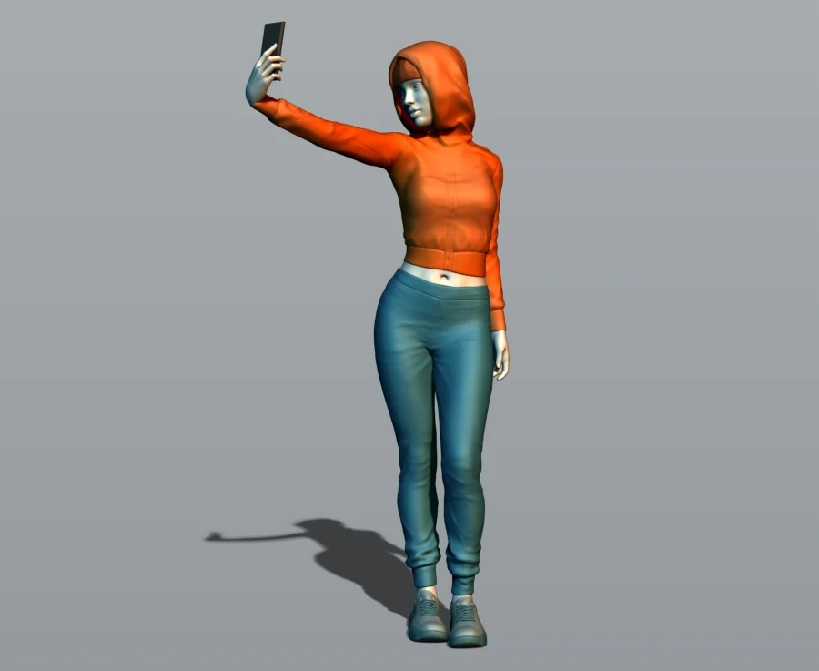 Pretty girl taking selfie