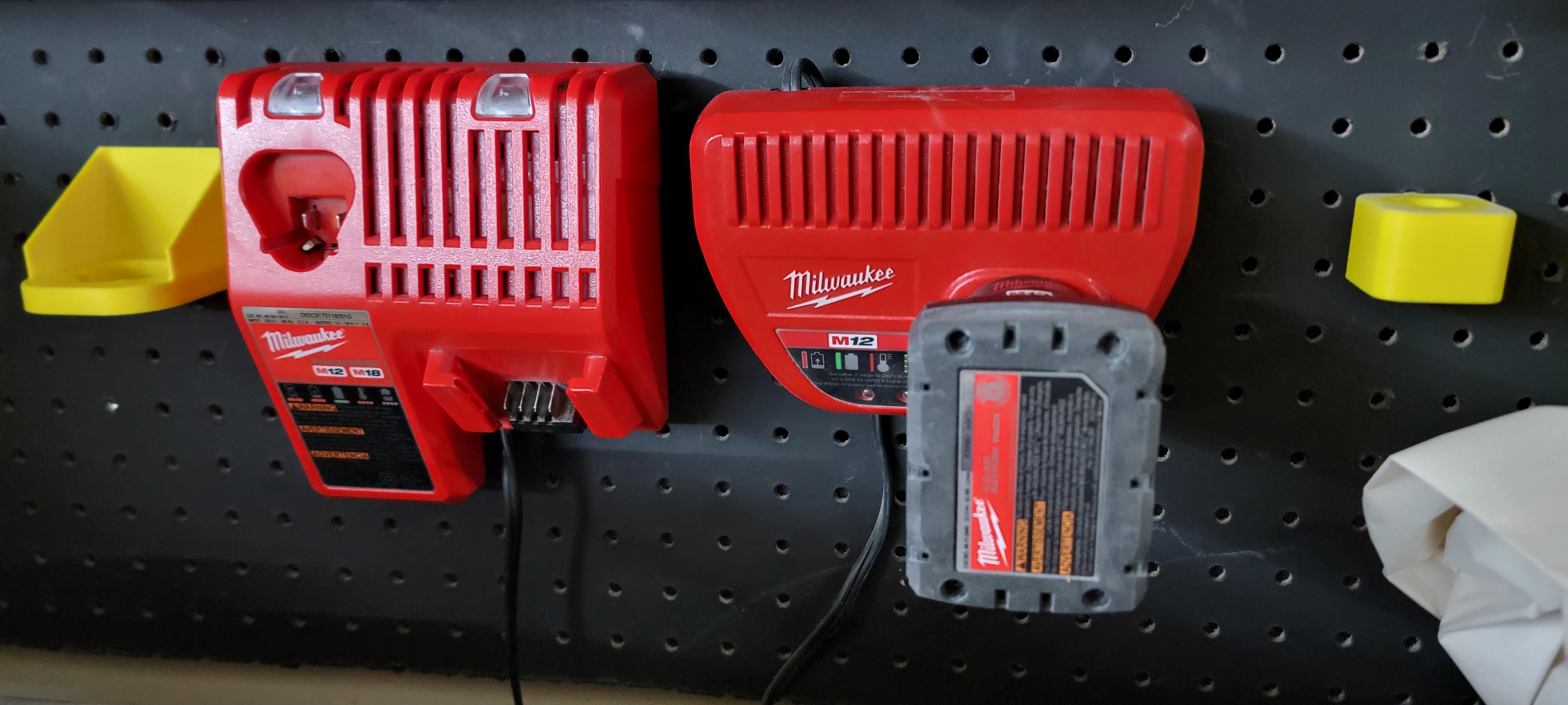 Milwaukee Charger mount (PEGBOARD REMIX)