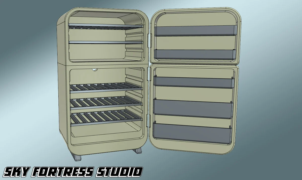 Miniature retro fridge v2