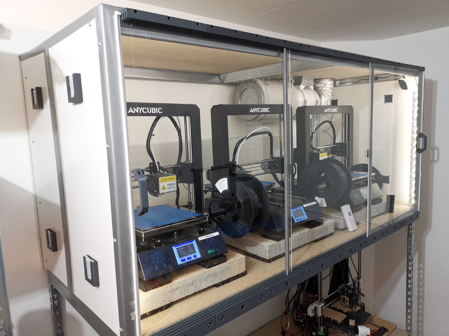 Gehäuse Einhausung Absaugung für 3D Drucker enclosure housing exhaust system suction 3D printer Anycubic i3 Mega