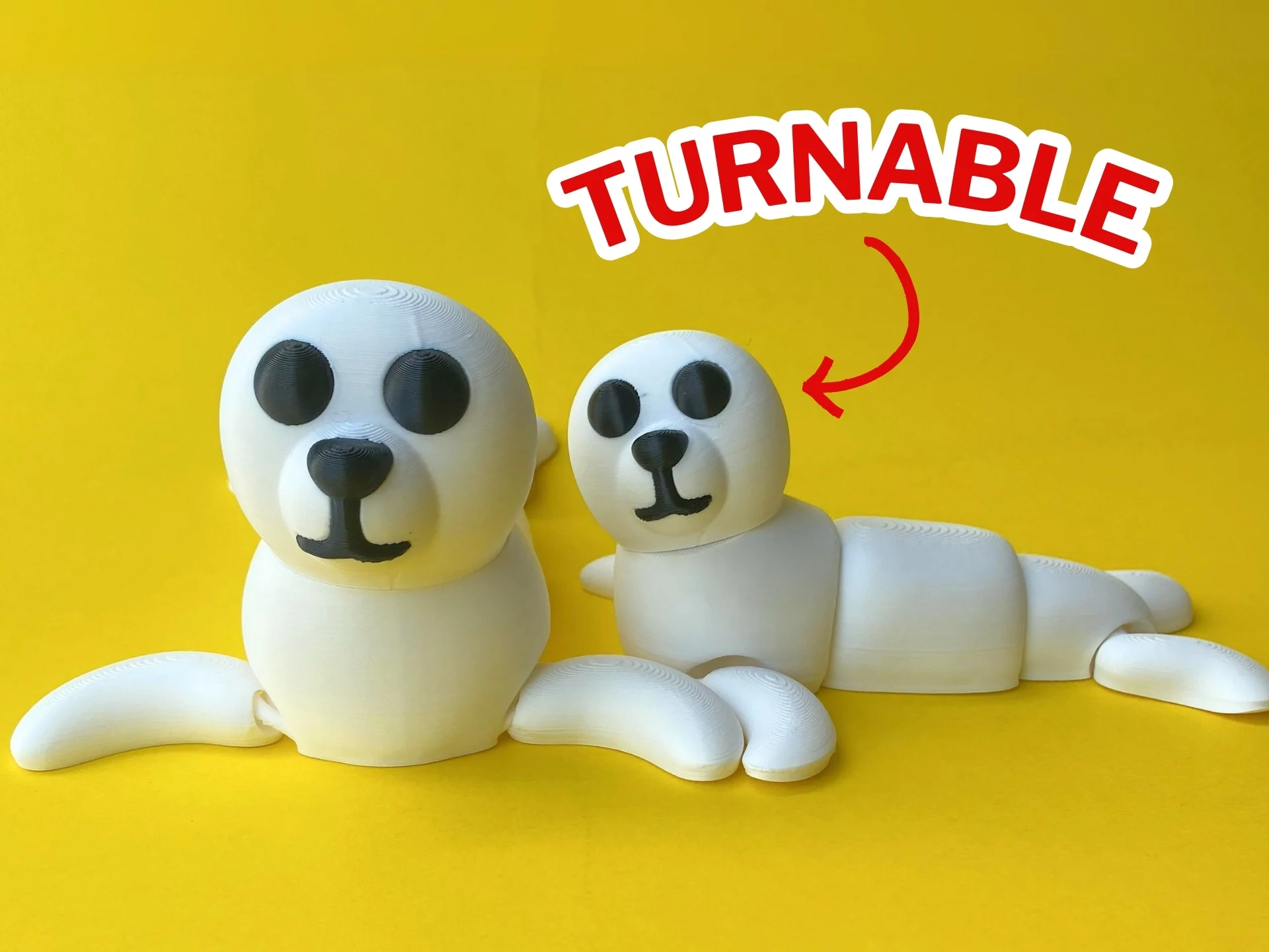 Articulated Seal, Cute Flexi Animal Toy Multicolor 3MF, Singlecolor STL