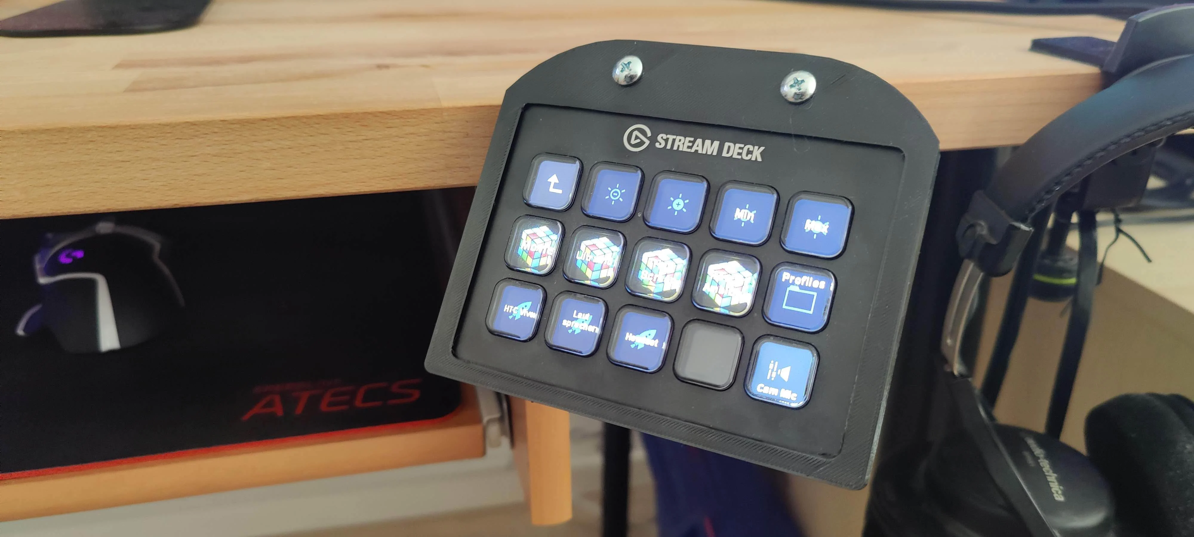 Single Streamdeck Desk Clamp Mount