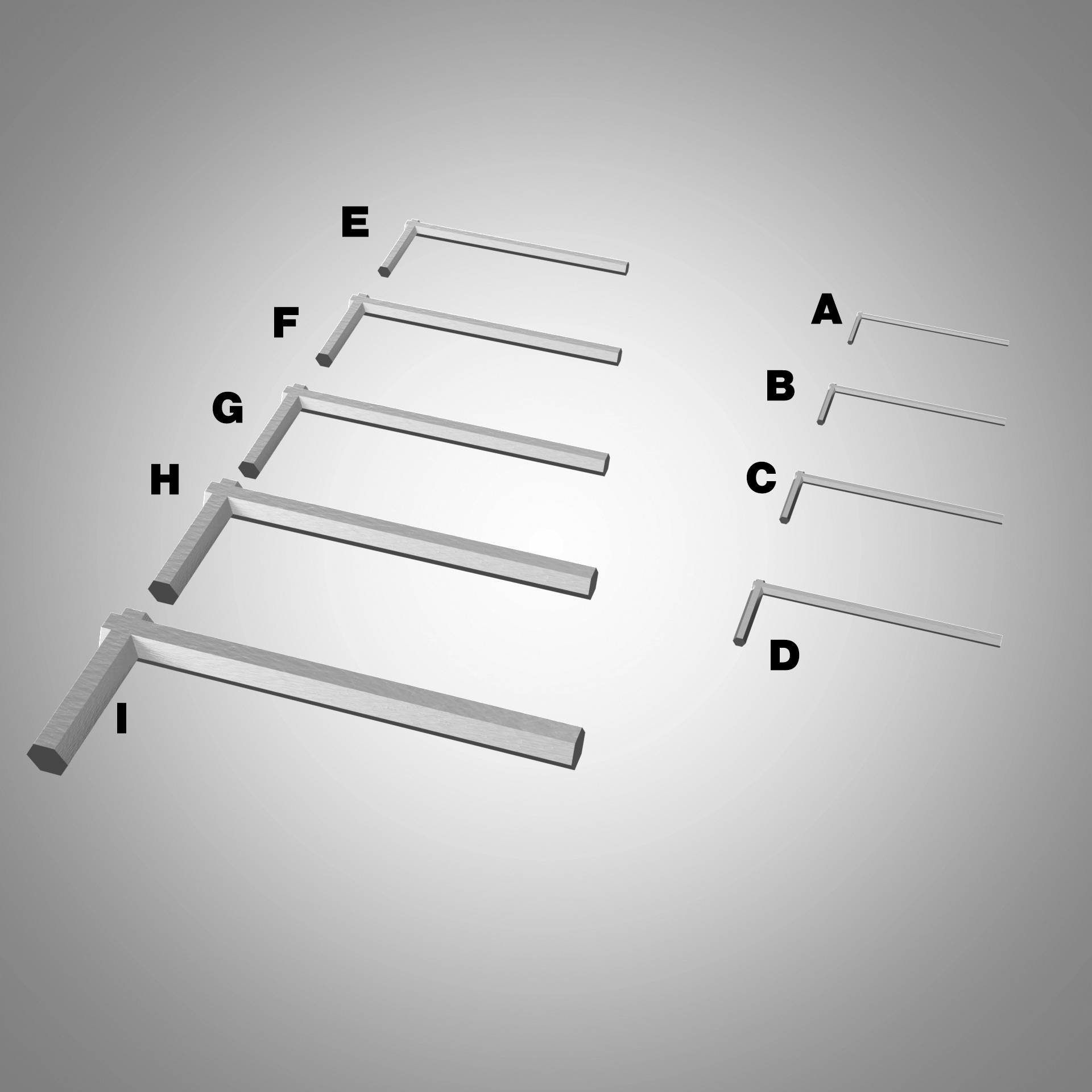 Hexagon wrench T1.5,2,2.5,3,4,5,6,8,10