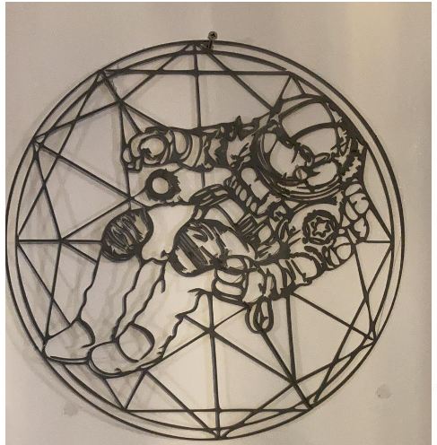 Astronaut Wall Sculpture 2D Split REMIX