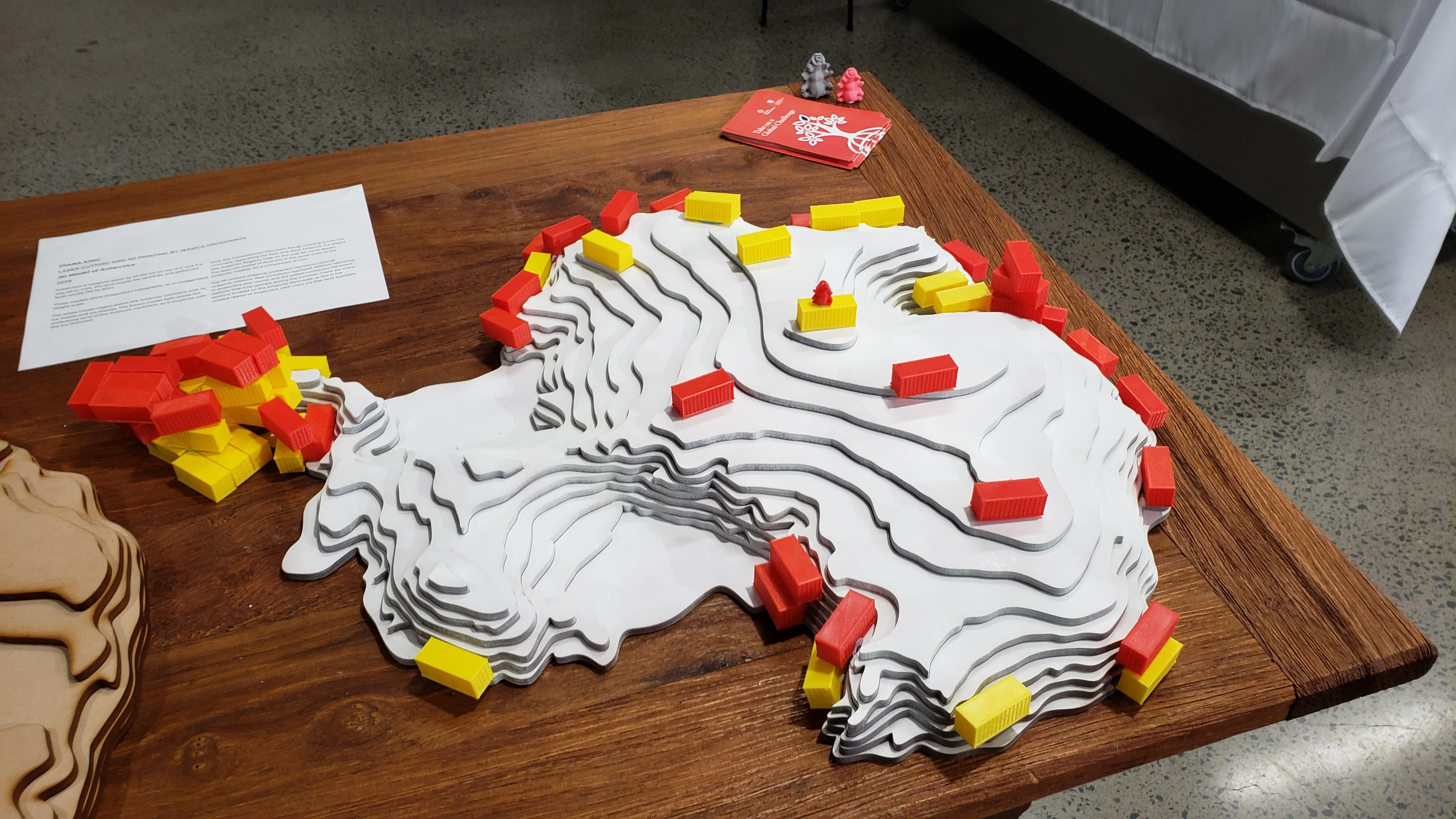 Antarctica 3D model laser cut