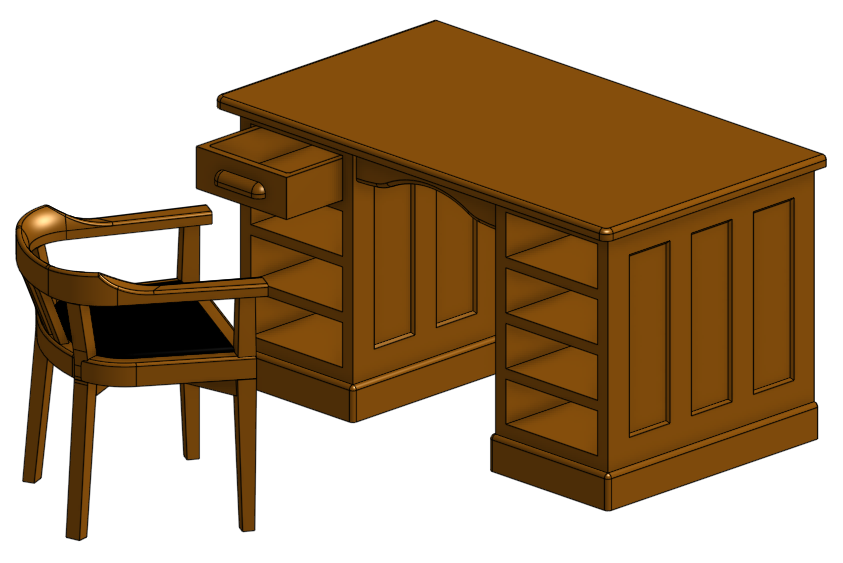 Doll's house desk / Puppenstubenschreibtisch 1:12