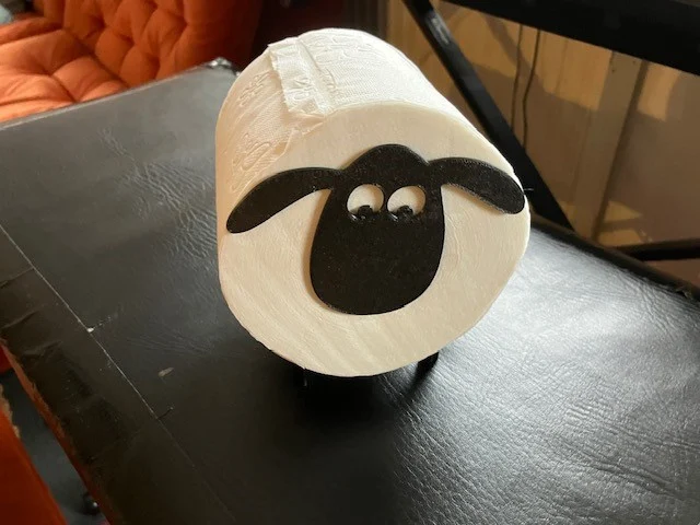 Clamp retrofit for Shaun the sheep toilet paper roll holder - Macron edition