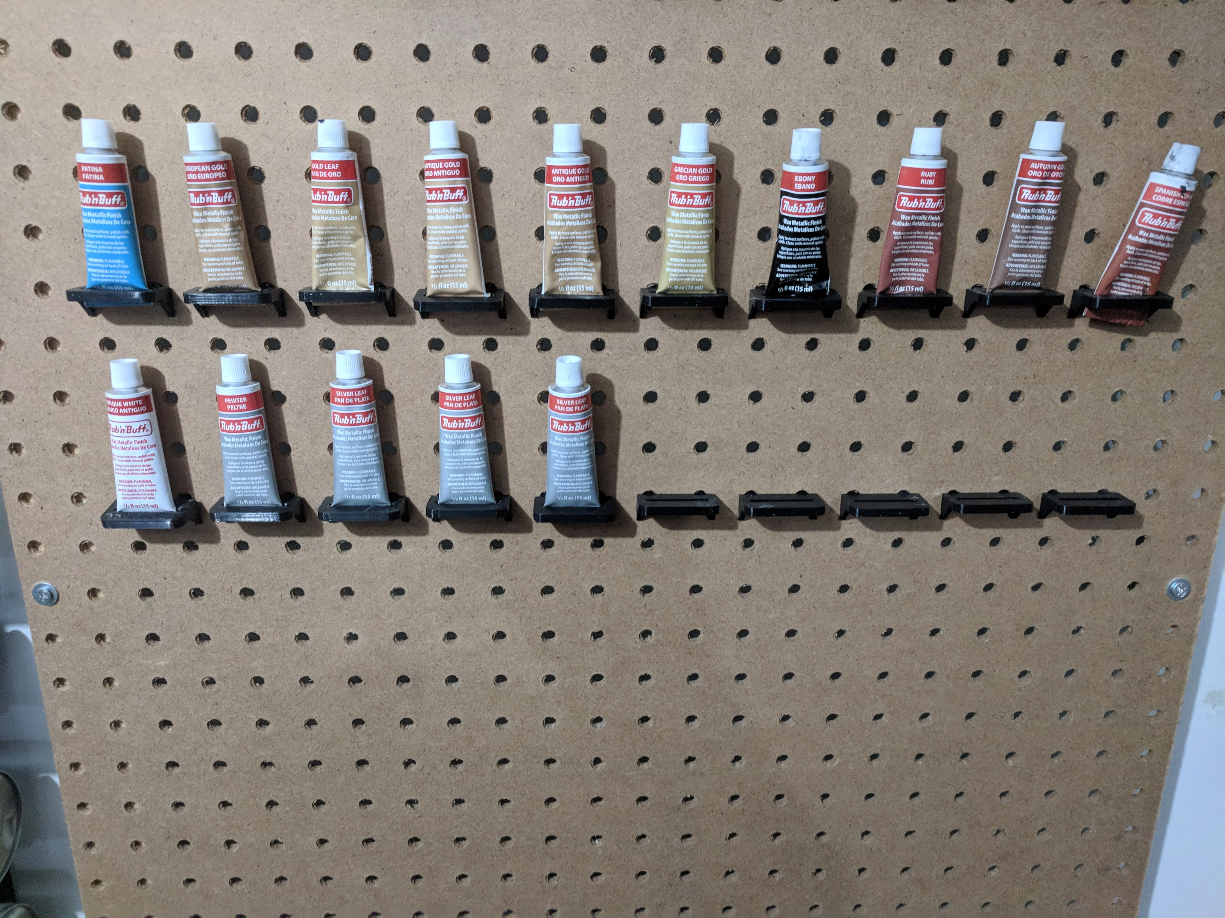 Pegboard Rub n Buff holder