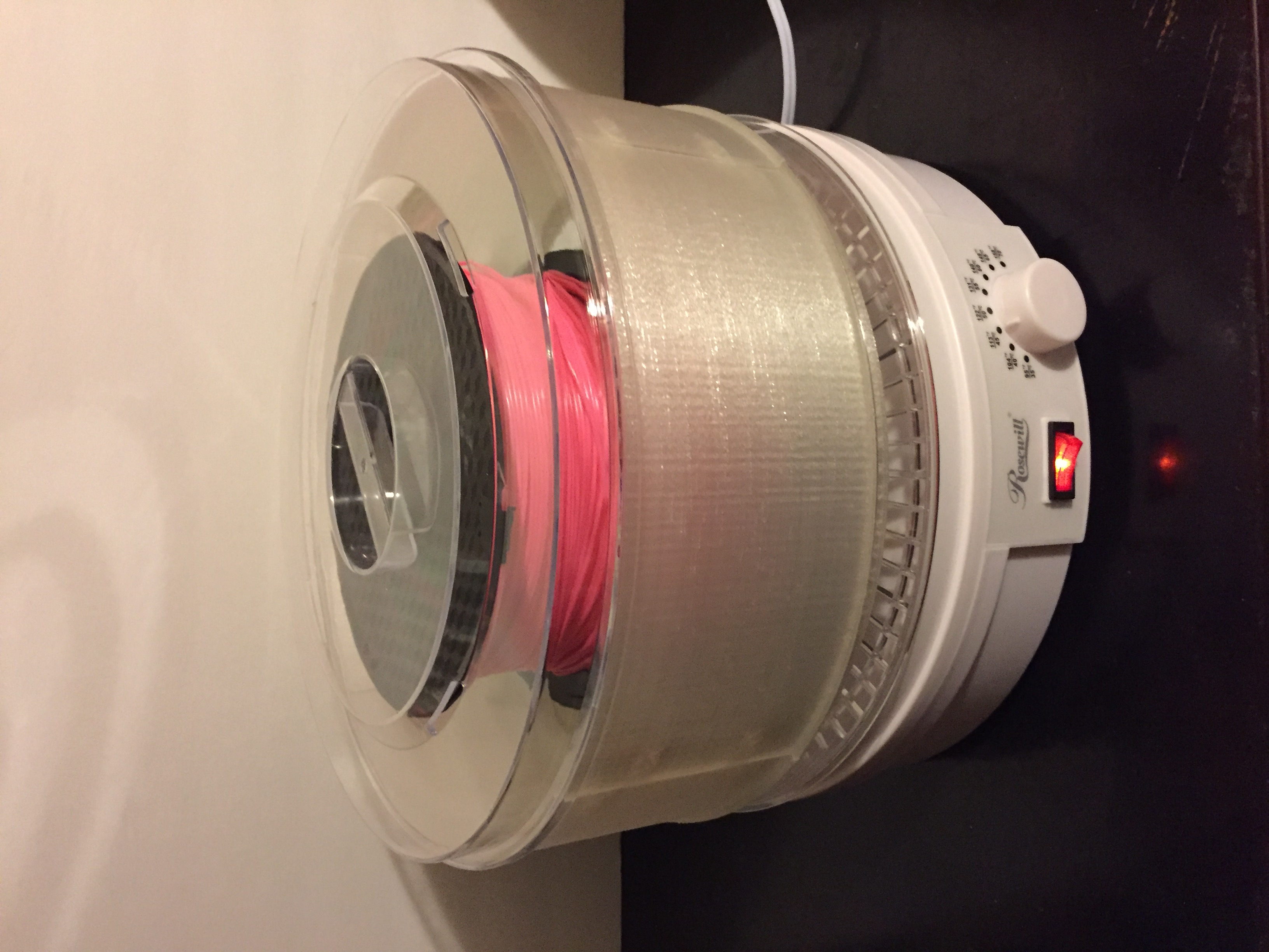 Filament dryer mod for food dehydrator