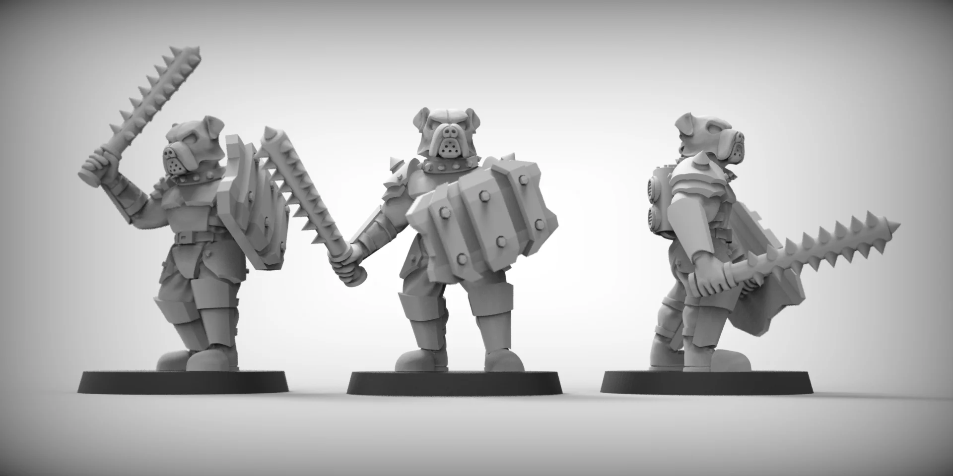 BULLDOGS - GUARD DOGS x3 28mm (RESIN)