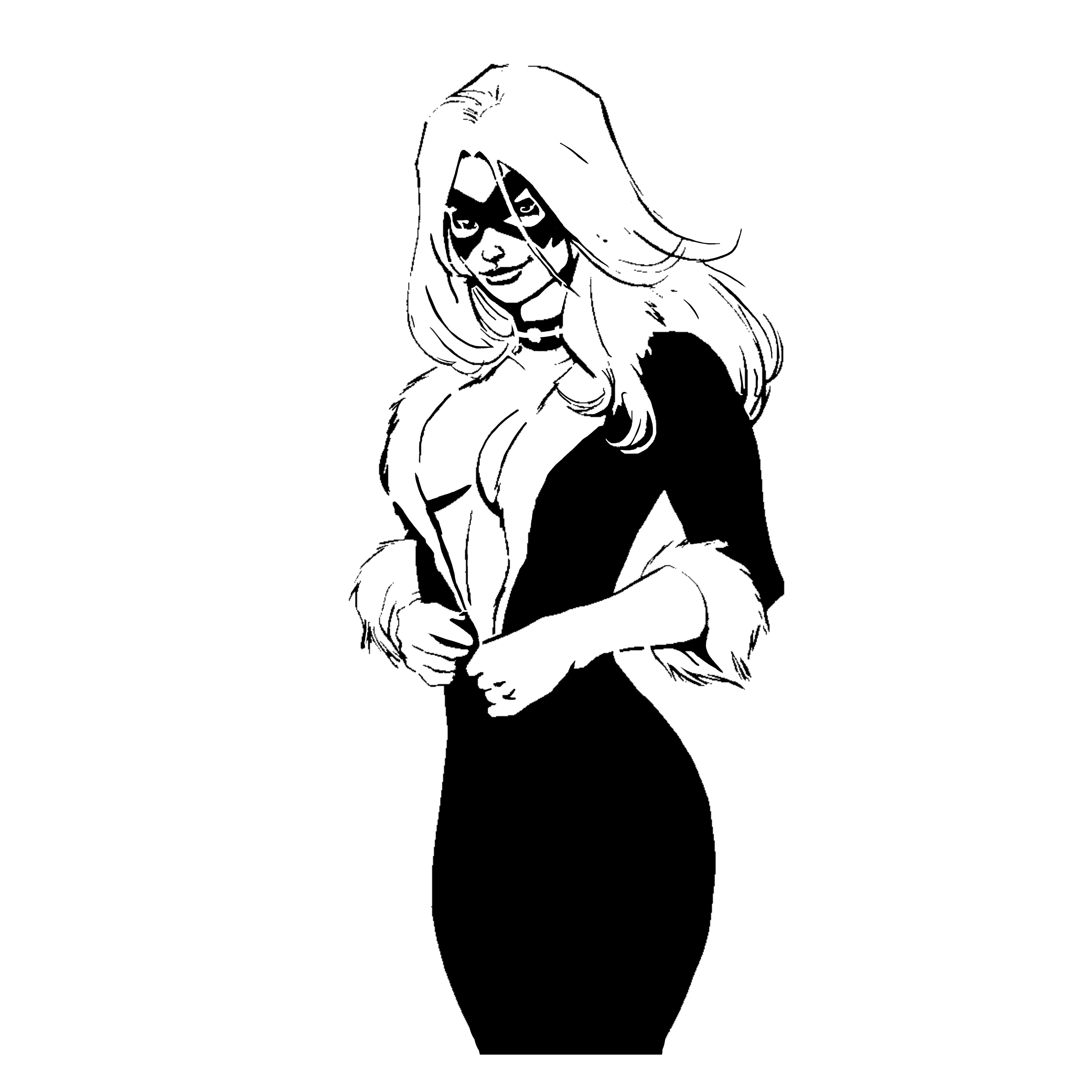 Black Cat stencil 2
