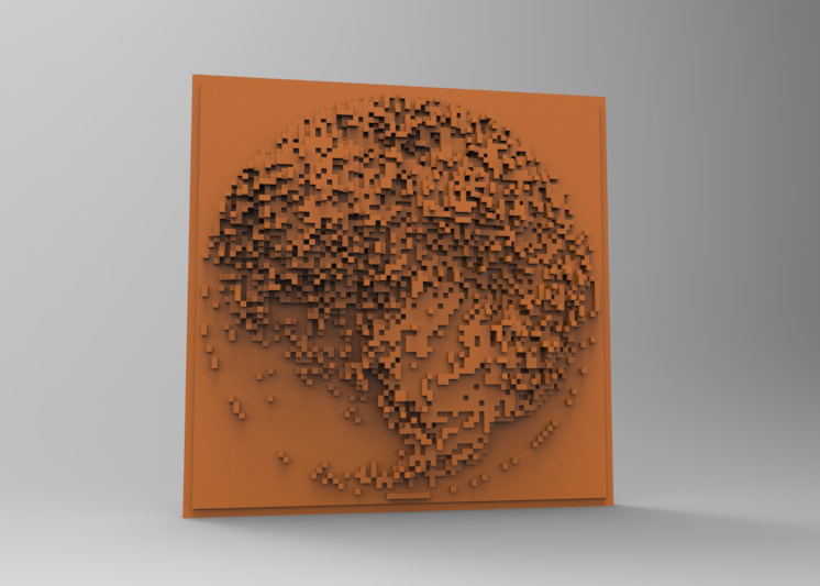 Minecraft 3DPrinting Art Tile - Pluto Face -