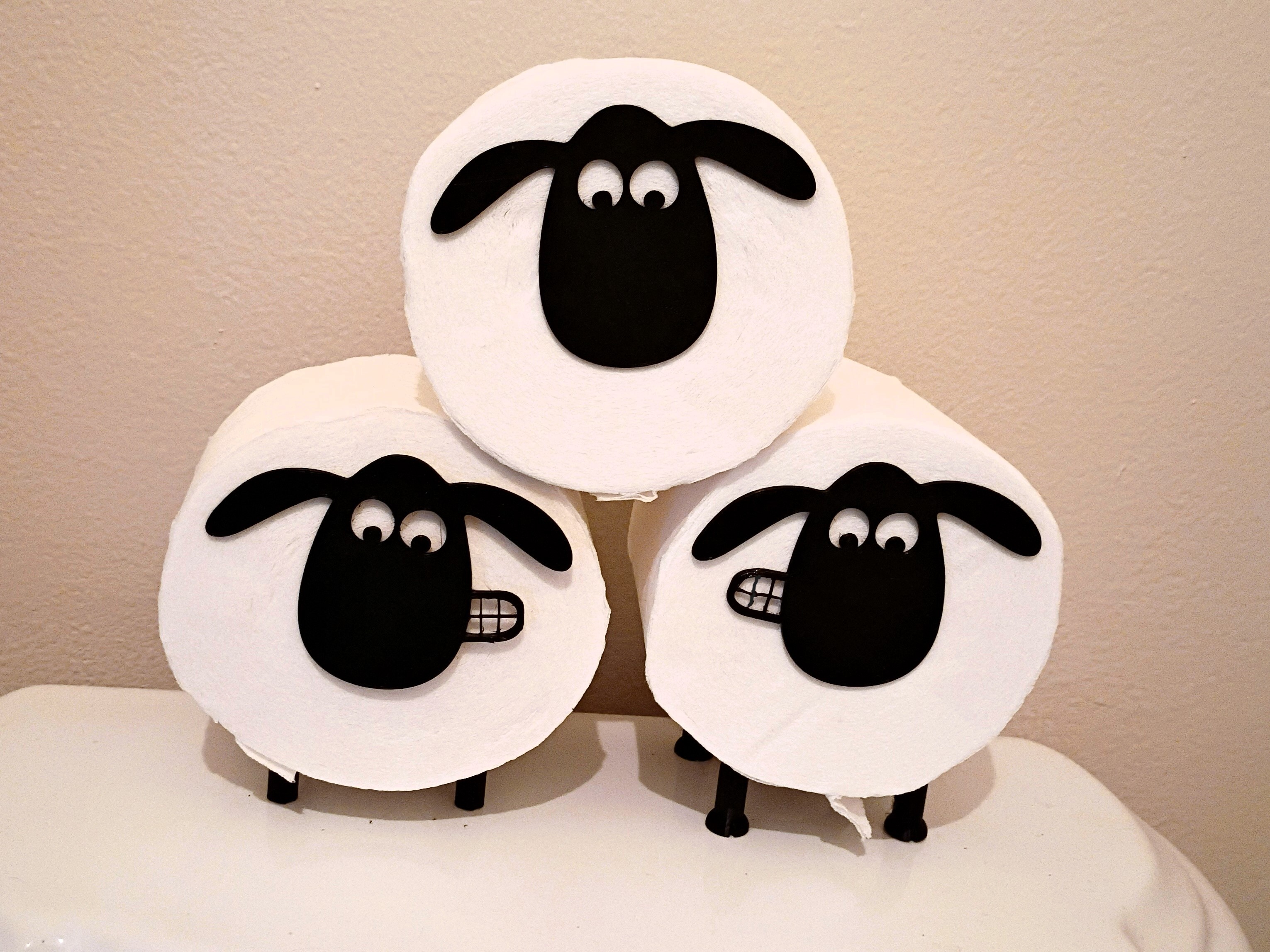 Smiling Sheep Head Toilet Paper - Tight Fit