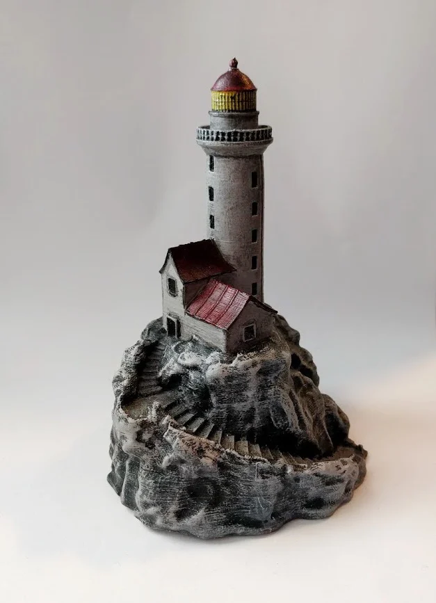 Lighthouse on a rock.