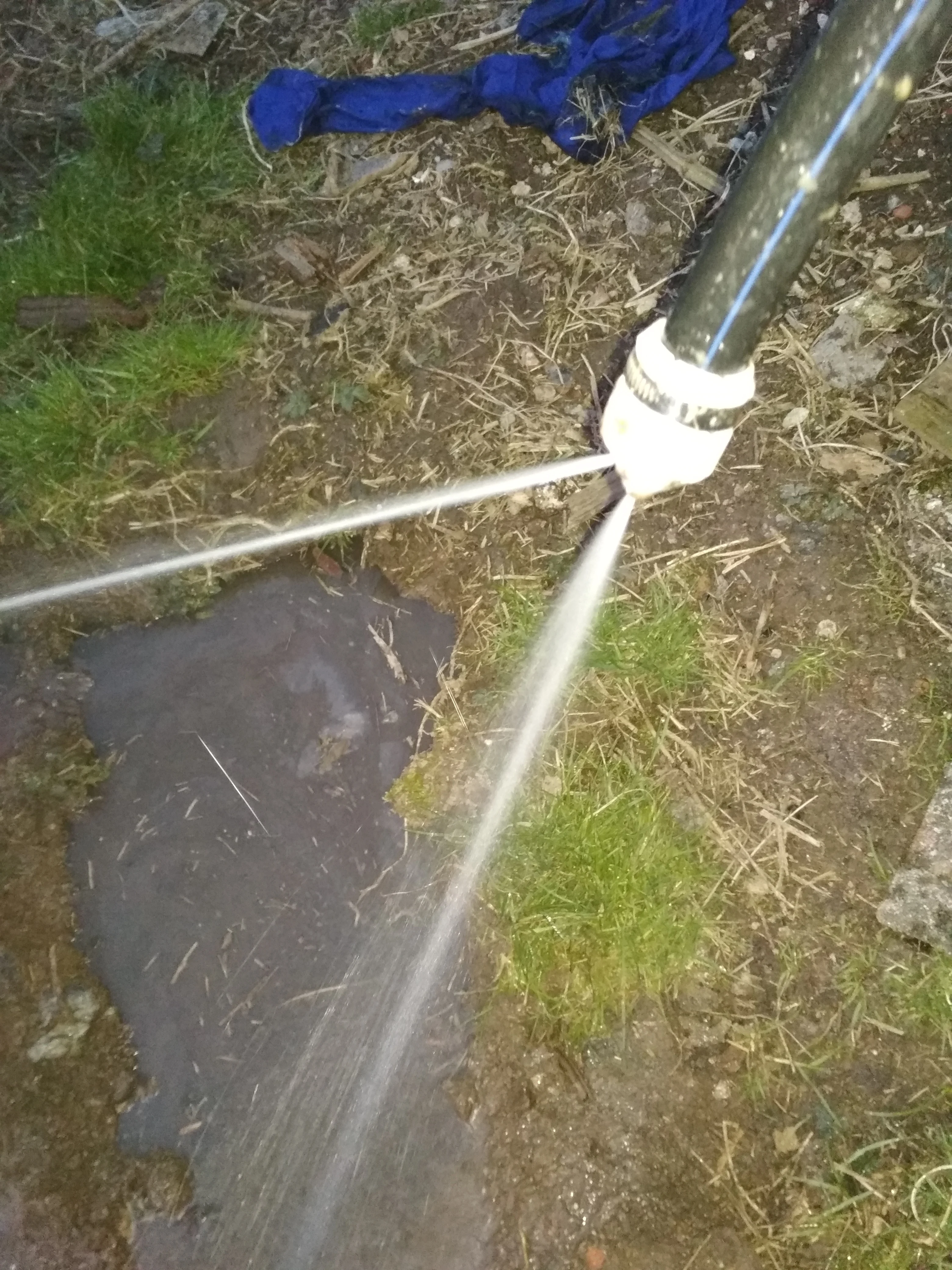 Clogged WC drain jam cleaning nozzle for 25mm hard hose