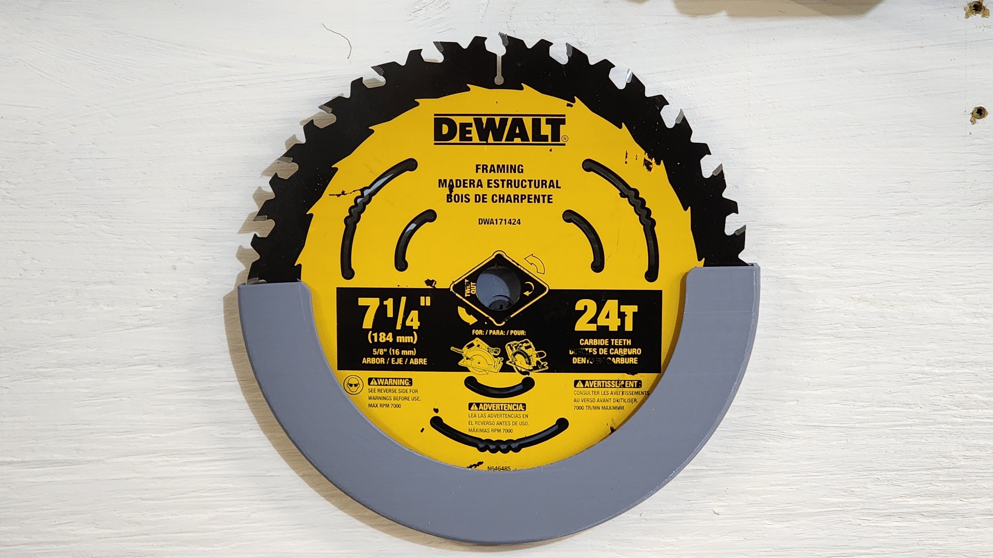 Circular Saw Blade Holder Wall Mount 7 1/4" Multi-Disc Pocket