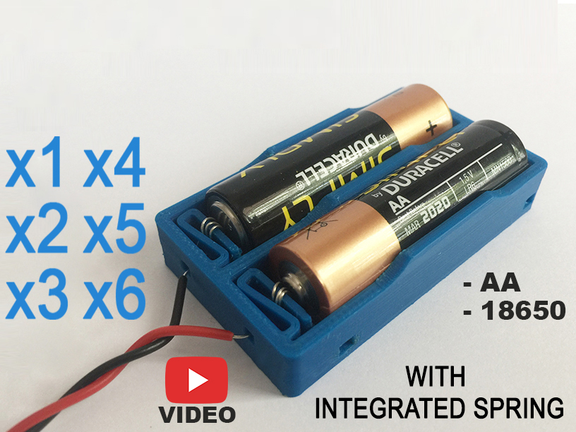 Flexing Battery Holders with Integrated Spring