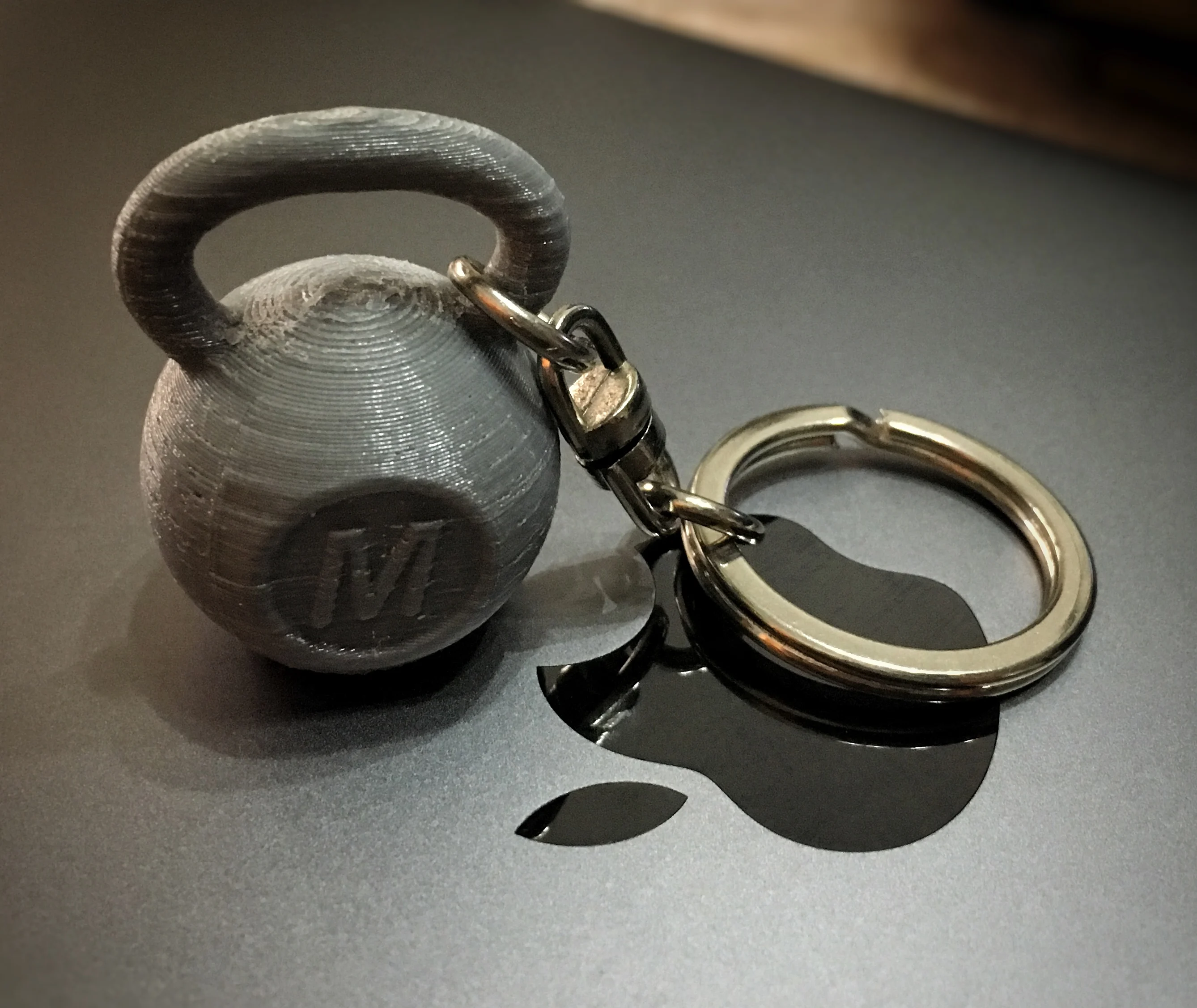 Crossfit kettlebell weight keychain