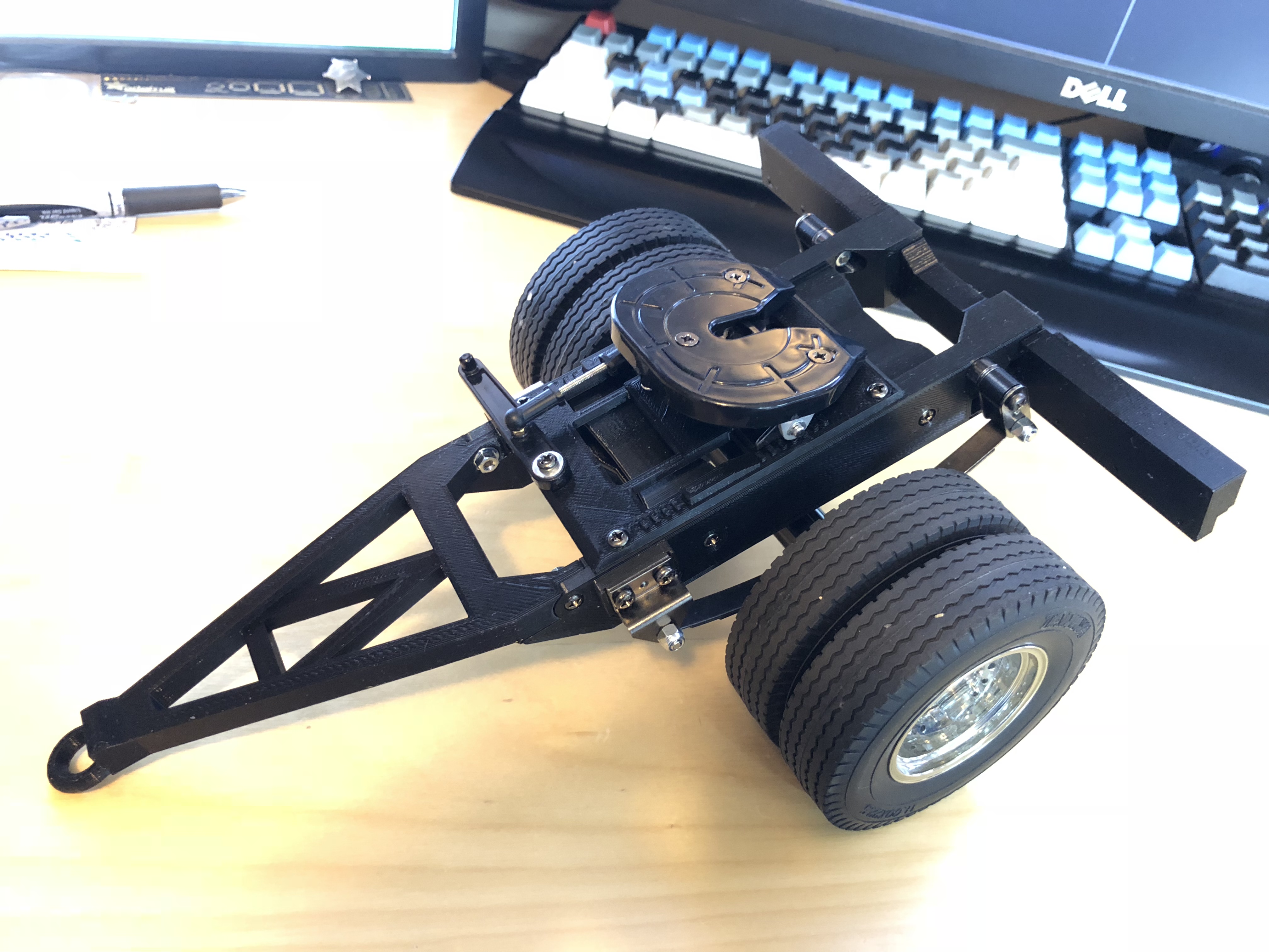 Single axle semi trailer dolly Tamiya 1/14 compatible
