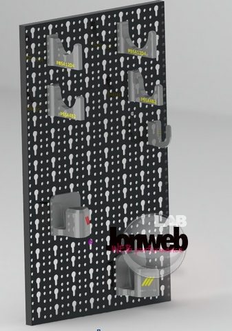 Specific hooks and holder  for Parkside wall panel