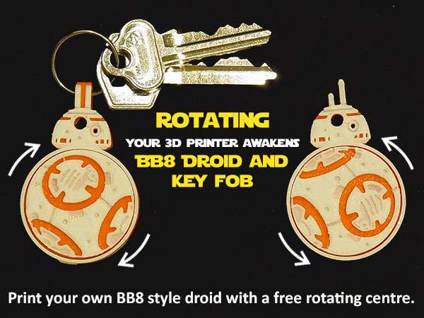 Rotating BB8 Droid and BB8 Key Fob