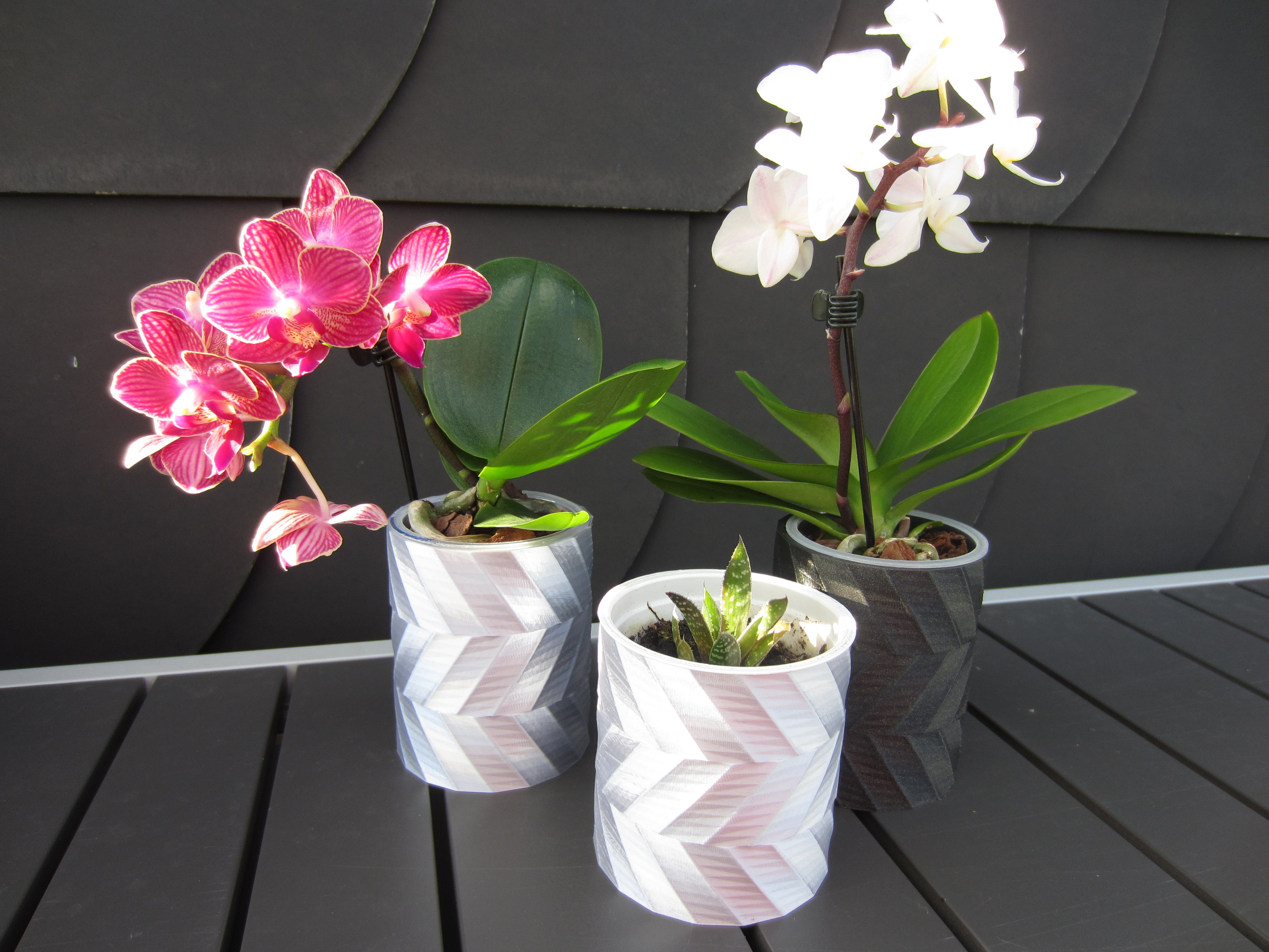 faceted flower pot