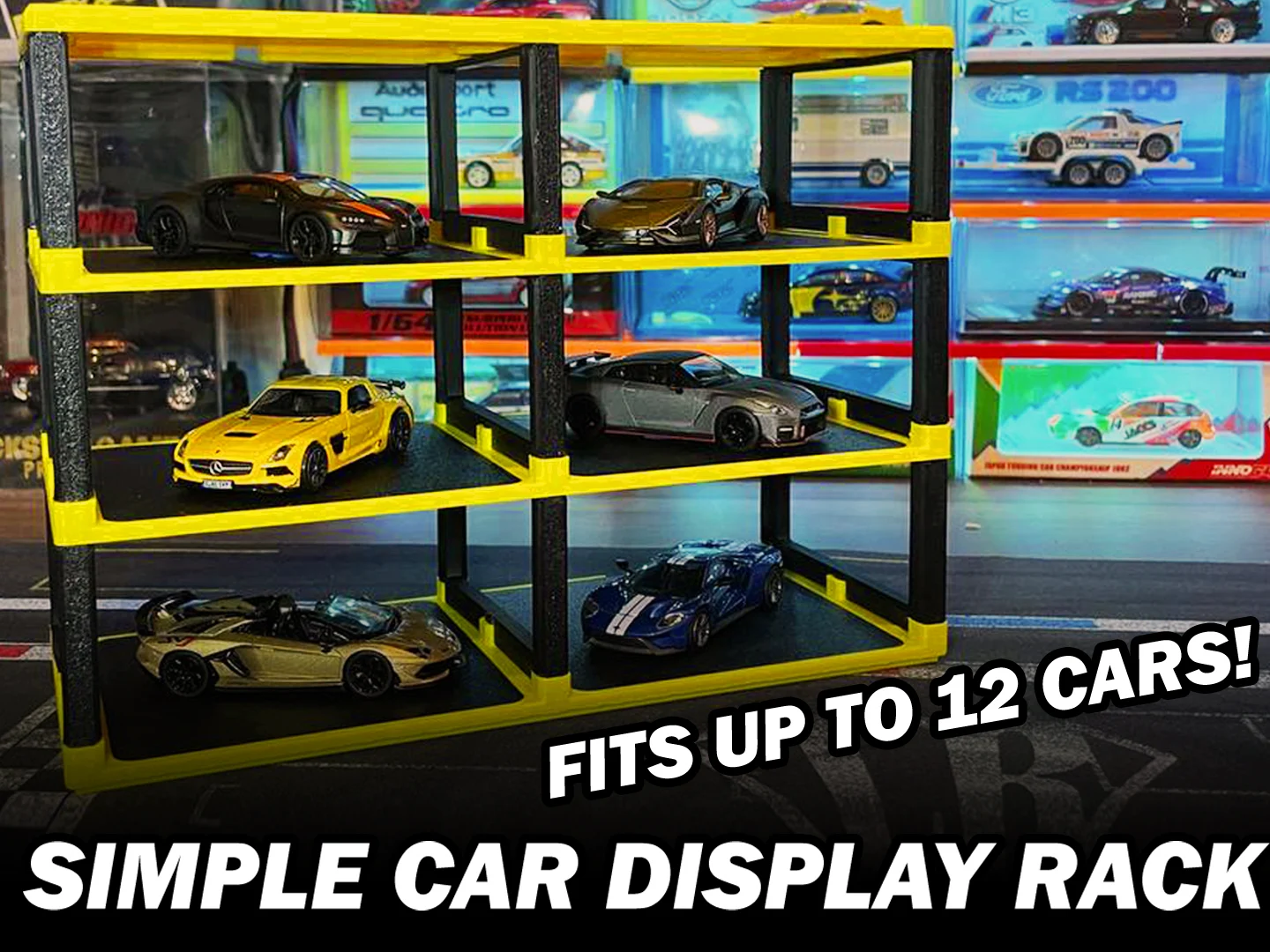 Simple Car Display Rack for Hot Wheels & 1/64 Cars