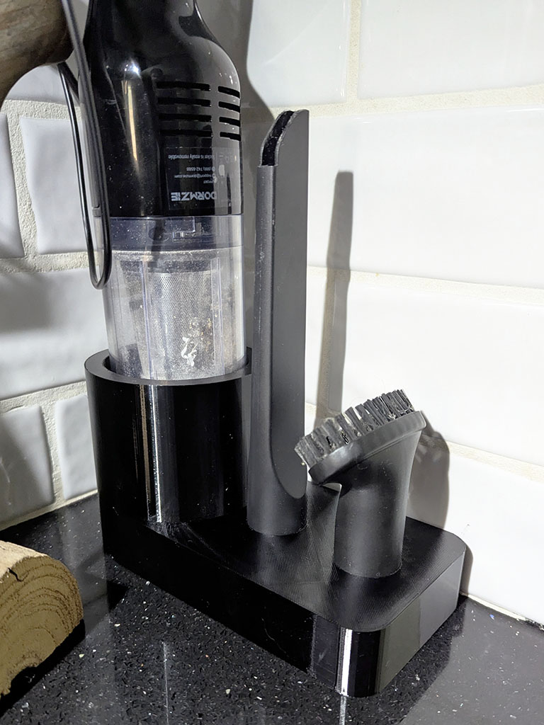 Mini Cordless Handheld Vacuum and Attachment stand