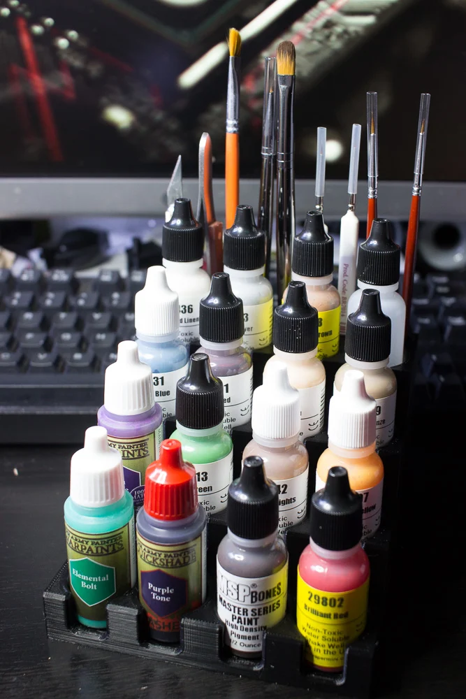 Vallejo, Army Painter, Reaper Paint and Brush Holder