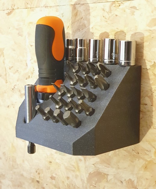 Bits- and driver holder (for wall mounting)