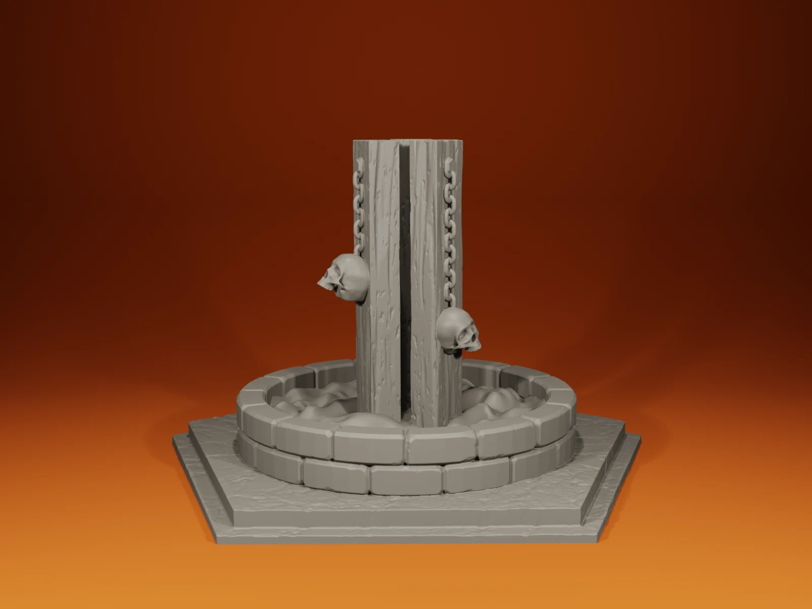 Bleeding Pool – Dark Ritual Terrain STL | Fantasy Scatter Scenery | Gothic Dungeon Prop | 3D Printable Tabletop Terrain