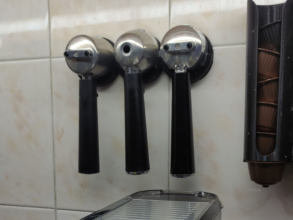 Porta filtro de cafetera express para pared